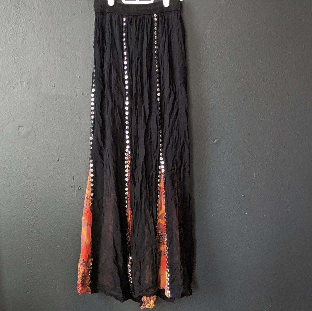 Vintage Sequin Embellished Gypsy Broom Skirt